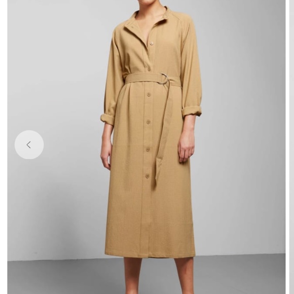 Weekday Tan Trenchcoat Maxi Belt Ines Dress - Small - Picture 3 of 7